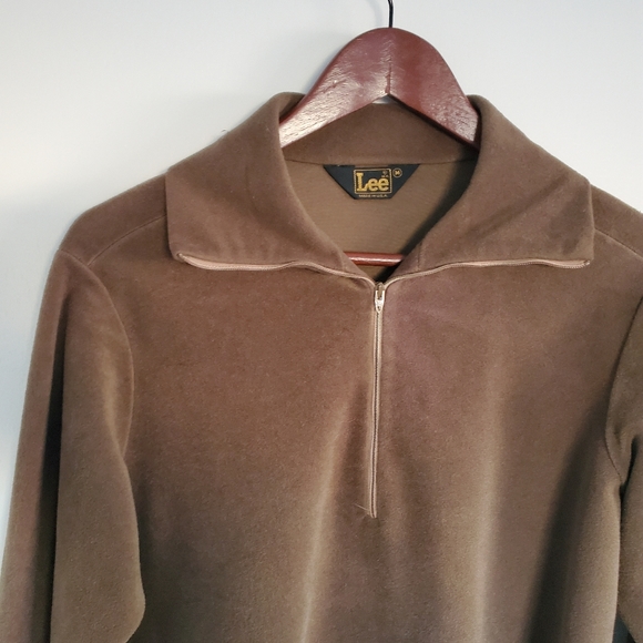 Vintage Lee Velour Sweater M Brown - Picture 2 of 9